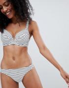 Figleaves Cast Away Bikini Bottom In Stripe - White
