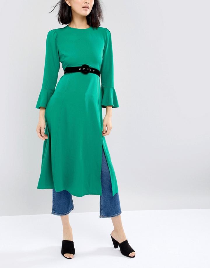 Pieces Circle Buckle Waist Belt - Red