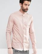 Only & Sons Skinny Smart Grandad Shirt - Pink
