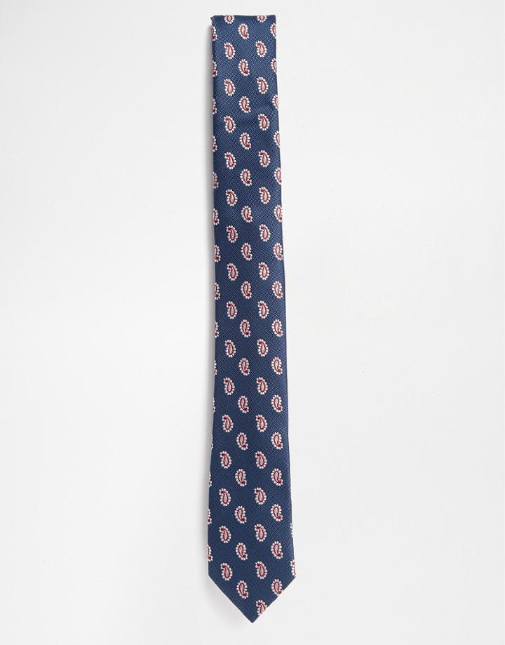 Selected Homme Paisley Tie - Blue