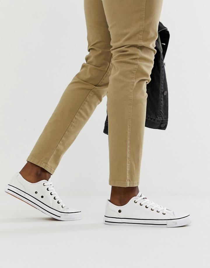 Dunlop Lace Up Plimsolls In White - White