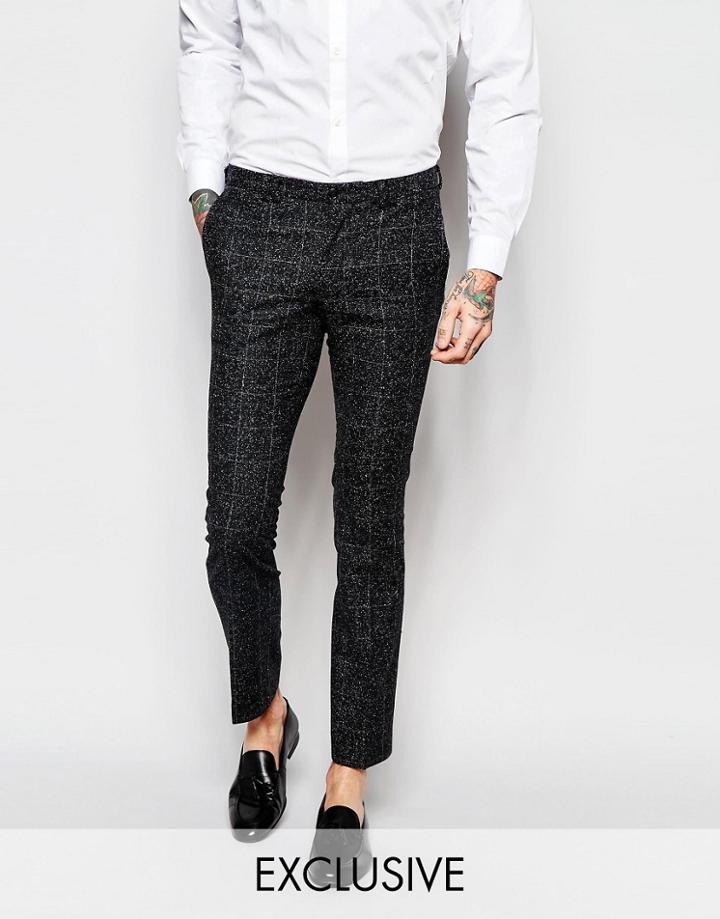 Noak Skinny Suit Pants With Fleck - Gray