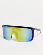 Jeepers Peepers Unisex Visor Sunglasses In Black With Tinted Lenses