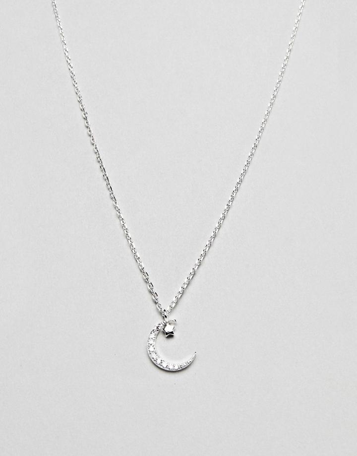 Estella Bartlett Crescent Necklace In Silver - Silver