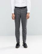 Feraud Heritage Premium Wool Check Suit Pants - Gray