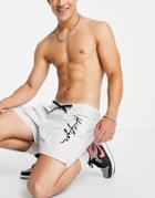 Tommy Hilfiger Swim Shorts With Side Script Logo In Cream-white