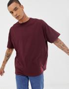 Asos Design Organic Oversized Fit T-shirt With Crew Neck In Red