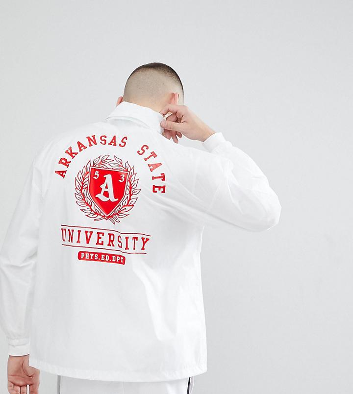 Reclaimed Vintage Revived Windbreaker With Back Print - Green