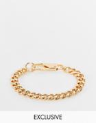 Reclaimed Vintage Inspired Chunky Chain Bracelet With Carabiner Clasp In Gold