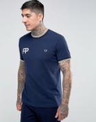 Fred Perry Slim Fit Pique T-shirt With Fp Applique In Navy - Navy