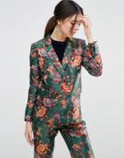 Asos Floral Vintage Jacquard Blazer - Multi