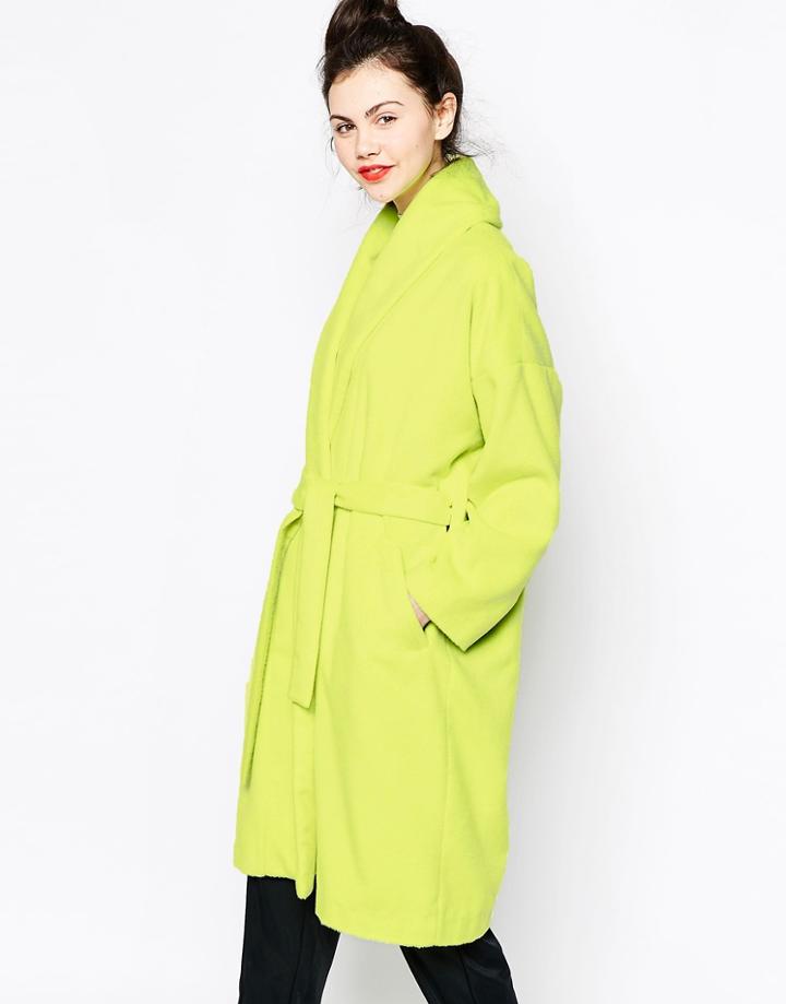 Monki Belted Jacket - Green