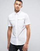 G-star 3301 Slim Fit Shirt Short Sleeve - White