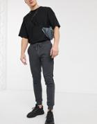 Asos Design Organic Skinny Sweatpants In Charcoal-grey