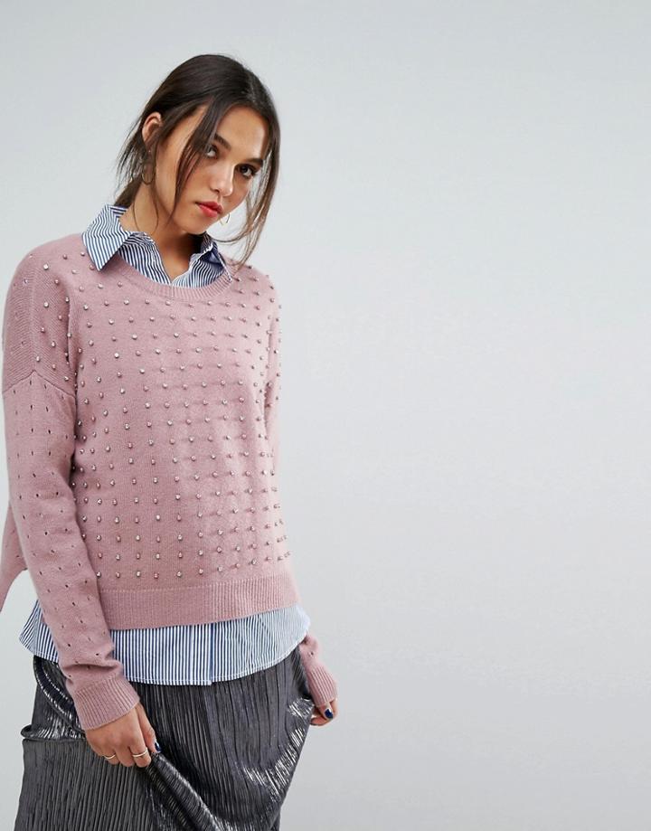 Essentiel Antwerp Olaketal Pearls Stones Sweater - Brown