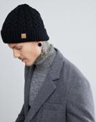 Dead Vintage Cable Beanie Hat In Black - Black