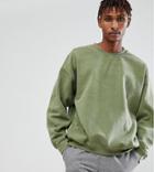 Reclaimed Vintage Inspired Oversized Sweatshirt In Khaki Overdye - Green