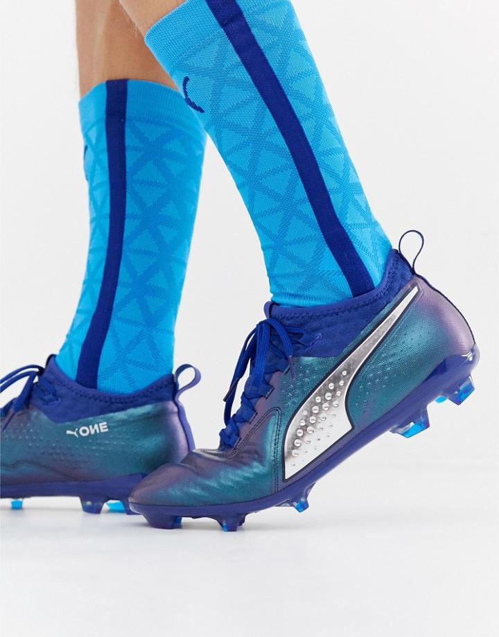 Puma Soccer One 2 Leather Firm Ground Boots In Navy - Navy