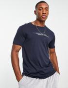 Armani Exchange Repeat Echo Print T-shirt In Navy