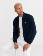 Asos Design Jersey Harrington Jacket In Navy With Triangle