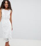 Vero Moda Tall Lace Midi Dress - White