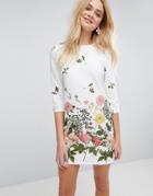 Asos Botanical Floral Shift Dress - Multi