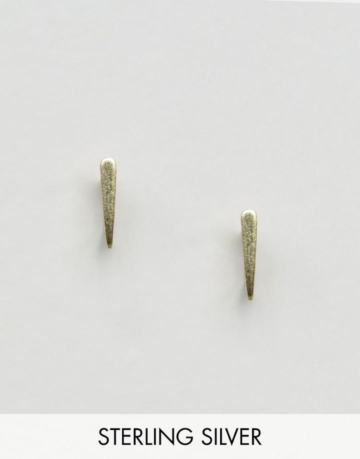 Asos Gold Plated Sterling Silver Mini Triangle Through Earrings - Gold