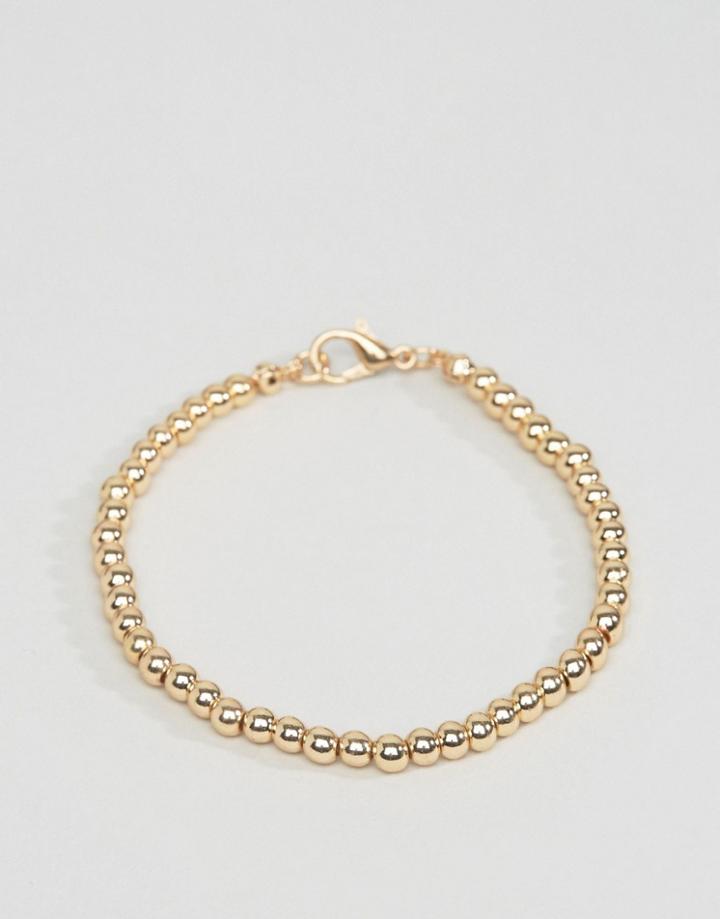 Asos Stretch Ball Chain Bracelet - Gold