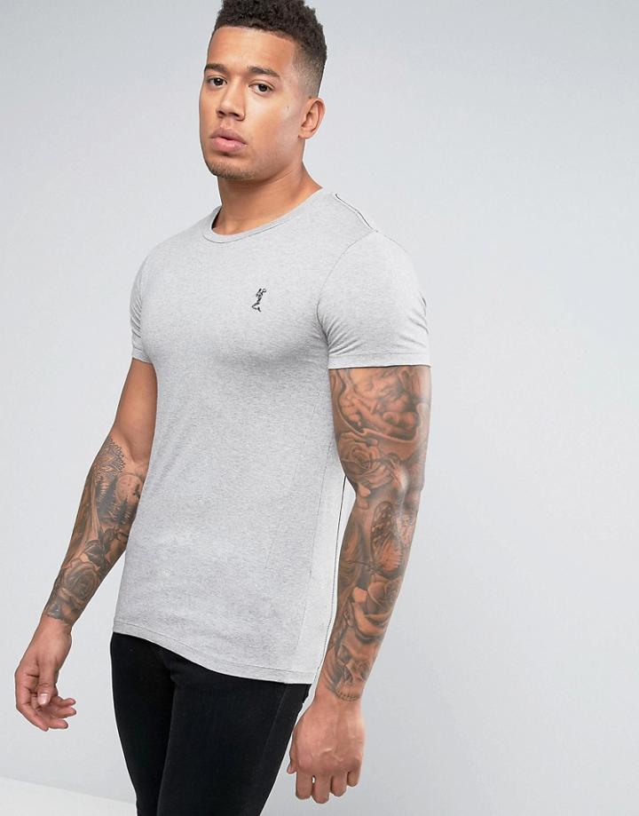 Religion Crew Neck T-shirt In Muscle Fit - Gray