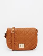 Liquorish Quilted Saddle Bag - Tan