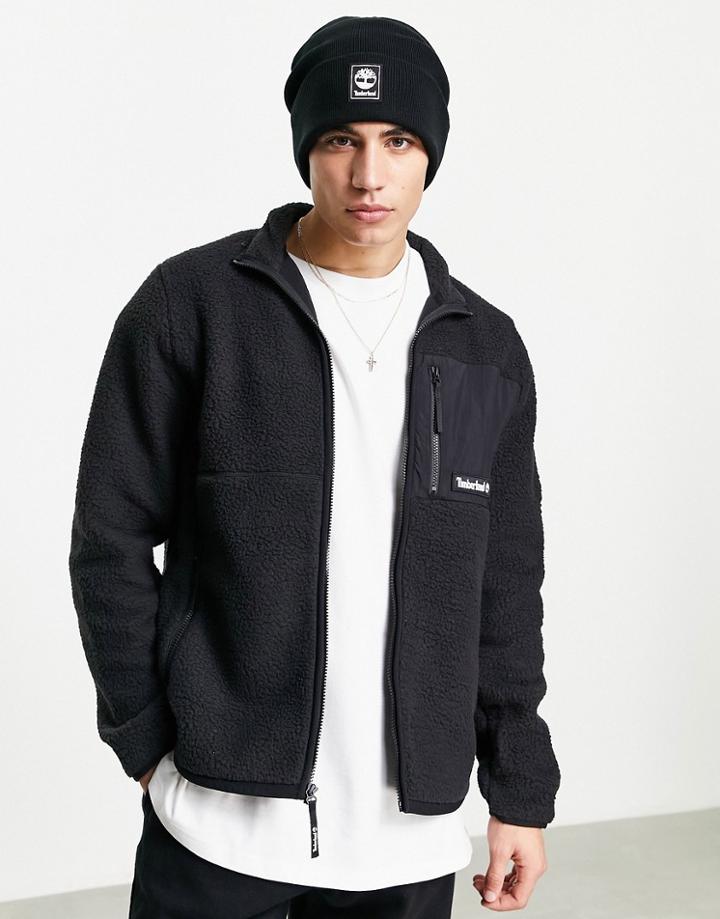 Timberland Outdoor Archive Sherpa Fleece Jacket In Black