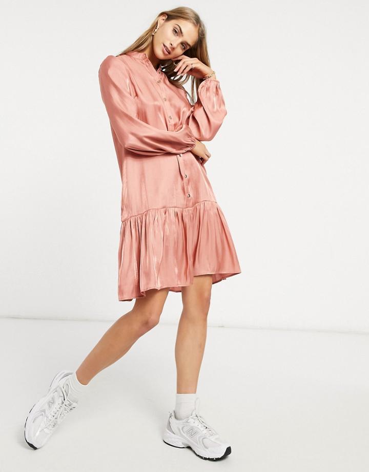 Y.a.s Peachy Long Sleeve Mini Dress In Pink