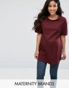 New Look Maternity Relaxed Boyfriend T-shirt - Red