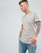 New Look T-shirt With Rolled Sleeves In Light Khaki - Green