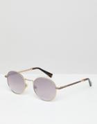 Hawkers Moma Round Sunglasses In Gold - Gold