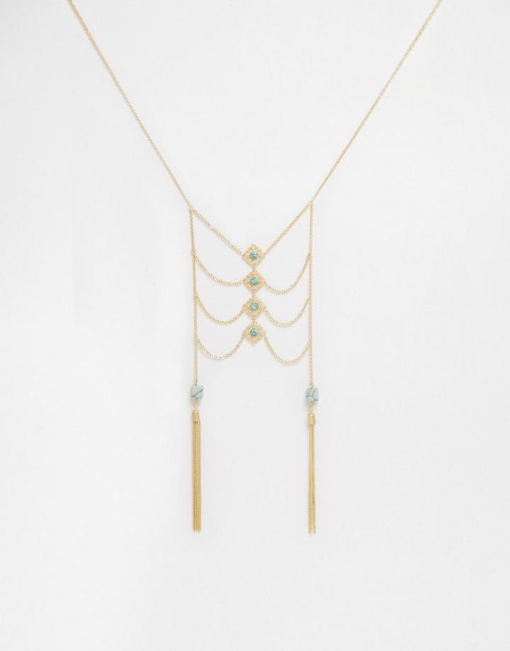 Ashiana Turquoise Necklace - Gold