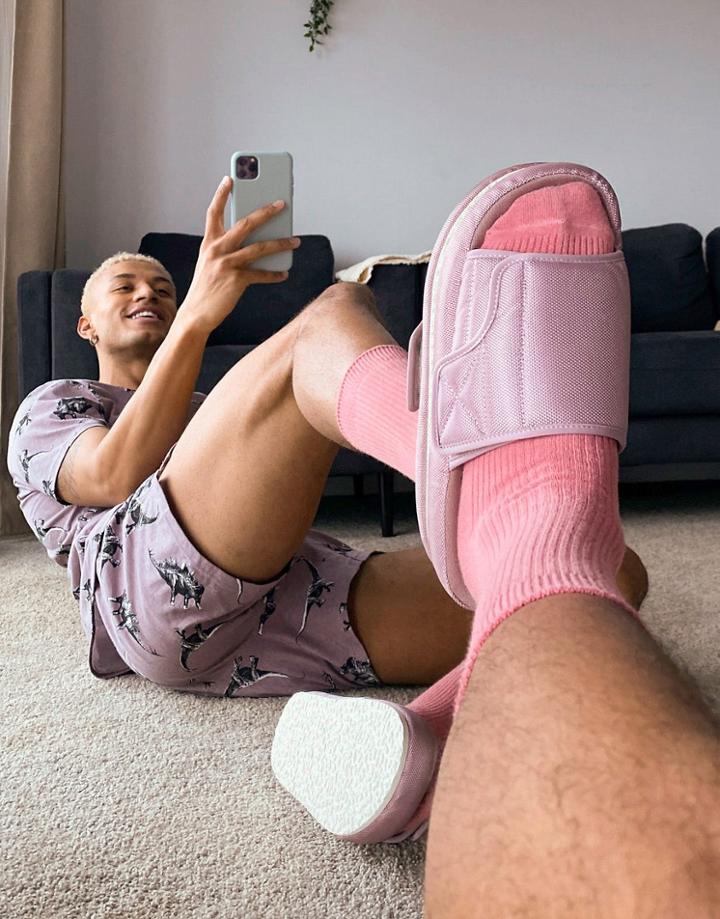 Asos Design Padded Lounge Slippers In Pink