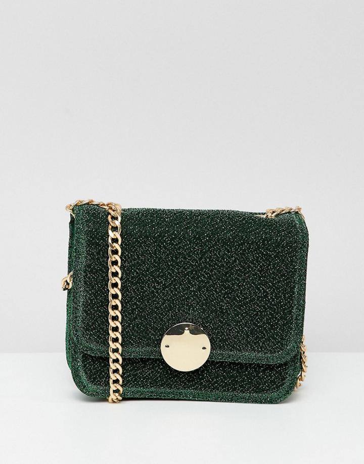 Vero Moda Velvet Chain Strap Bag - Green