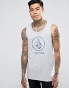 Volcom Fade Stone Large Logo Tank In Heather Gray - Gray