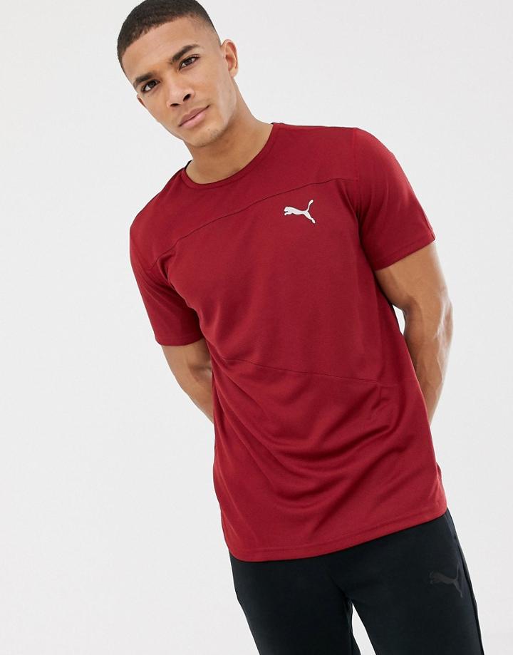 Puma Running Mono T-shirt In Burgundy 517242-08 - Red