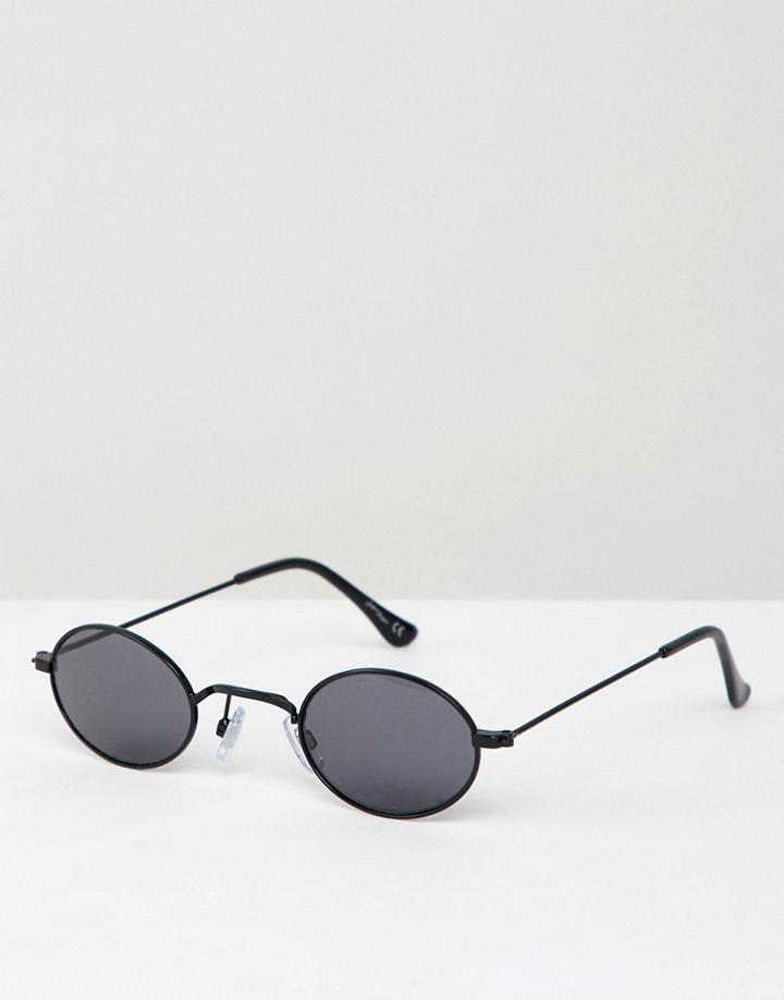 Jeepers Peepers Small Round Sunglasses In Black - Black