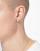 Asos Design Waterproof Stainless Steel Hexagon Hoops In Silver Tone
