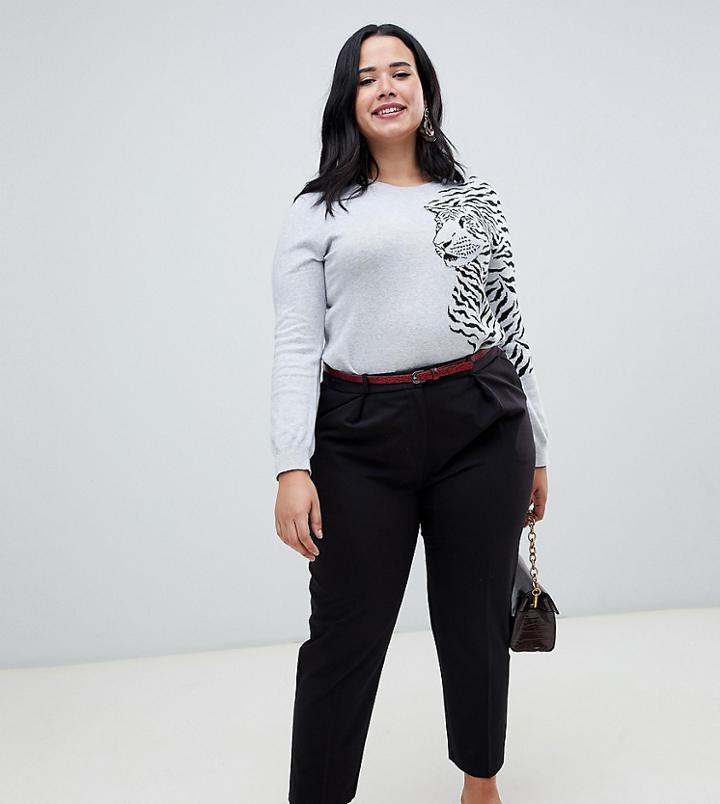 Oasis Curve Belted Peg Pants - Black