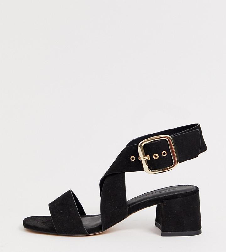Asos Design Hip Hop Block Heeled Sandals In Black - Black