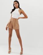 4th + Reckless Shorts With Side Button Detail In Mocha - Brown