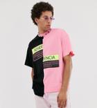 Collusion Spliced T-shirt With Neon Print-black