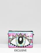 From St Xavier X How To Live Hand Beaded Eye Clutch Bag - Multi