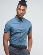 Asos Skinny Shirt In Blue - Blue