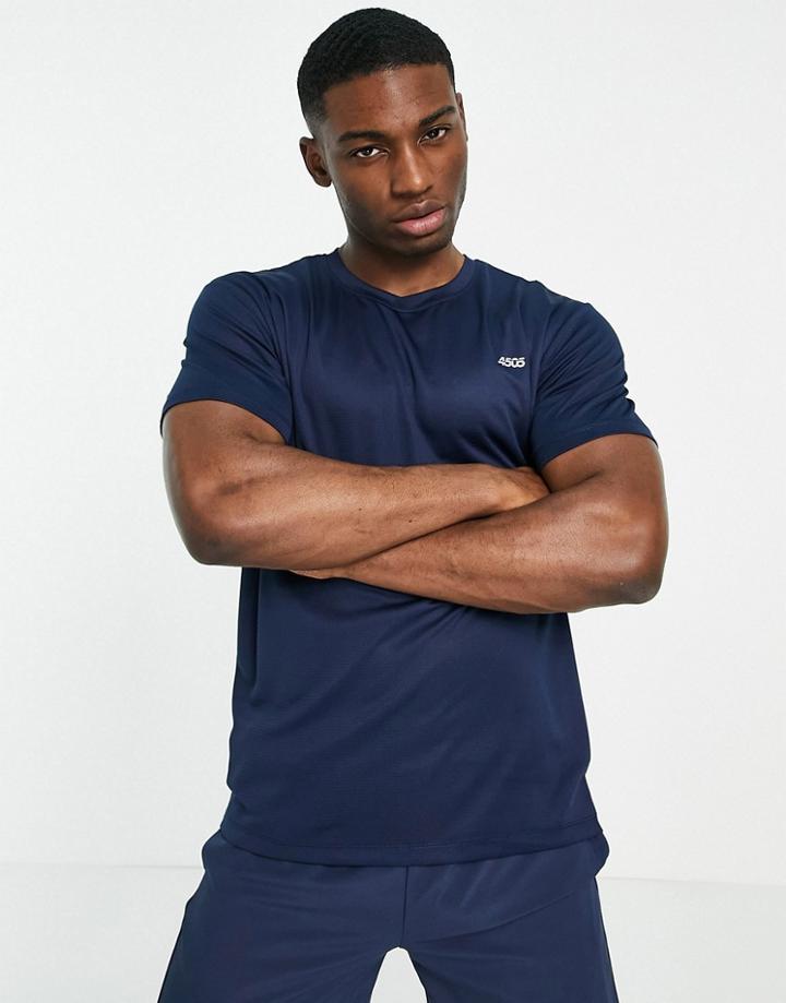 Asos 4505 Icon Easy Fit Training T-shirt With Quick Dry In Navy-blues
