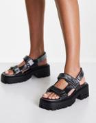 Topshop Petro Chunky Flat Sandal In Gray Holographic-multi